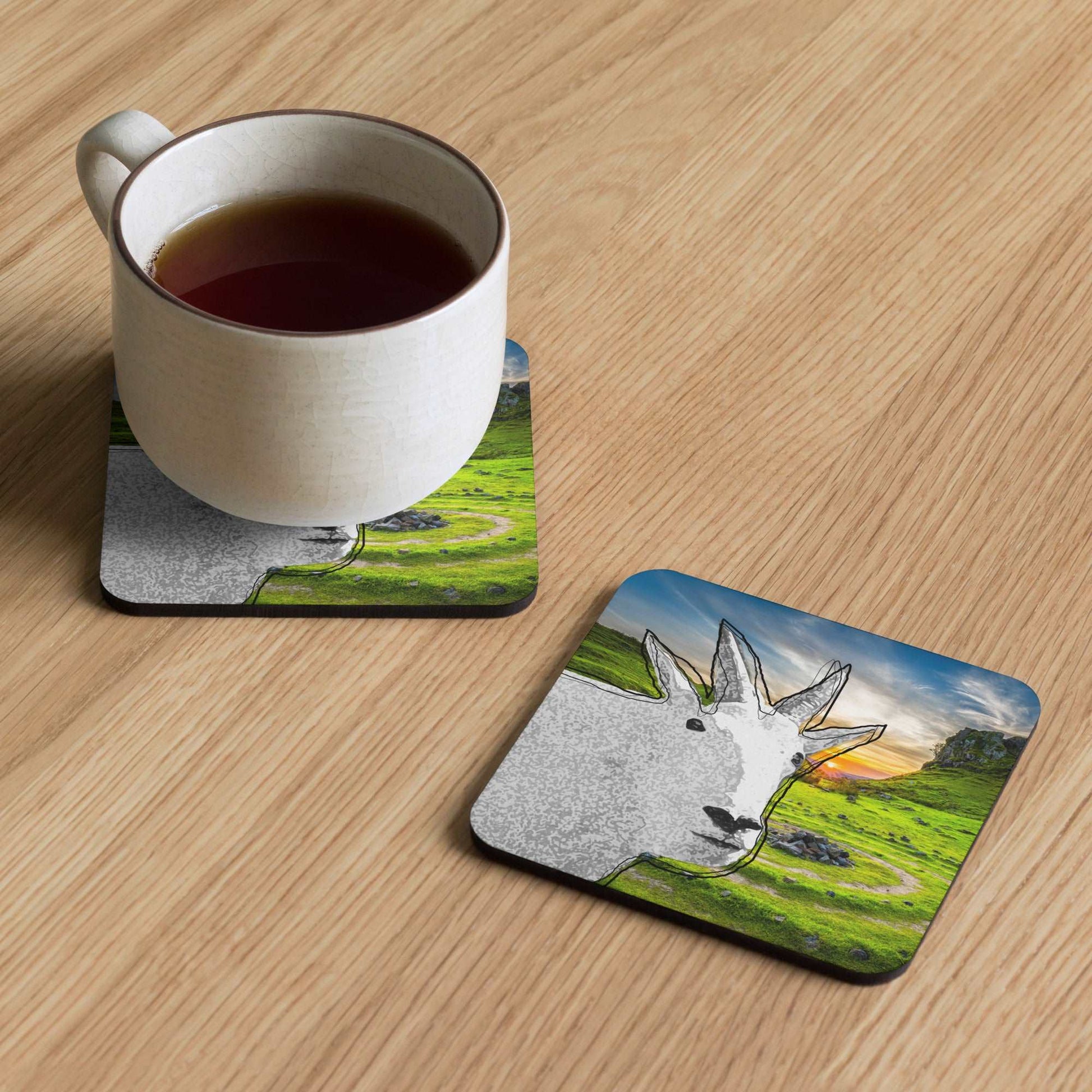 Mountain Goat Cork-Base Coaster - Wonderous - North American Mountain Goat Appreciation Club