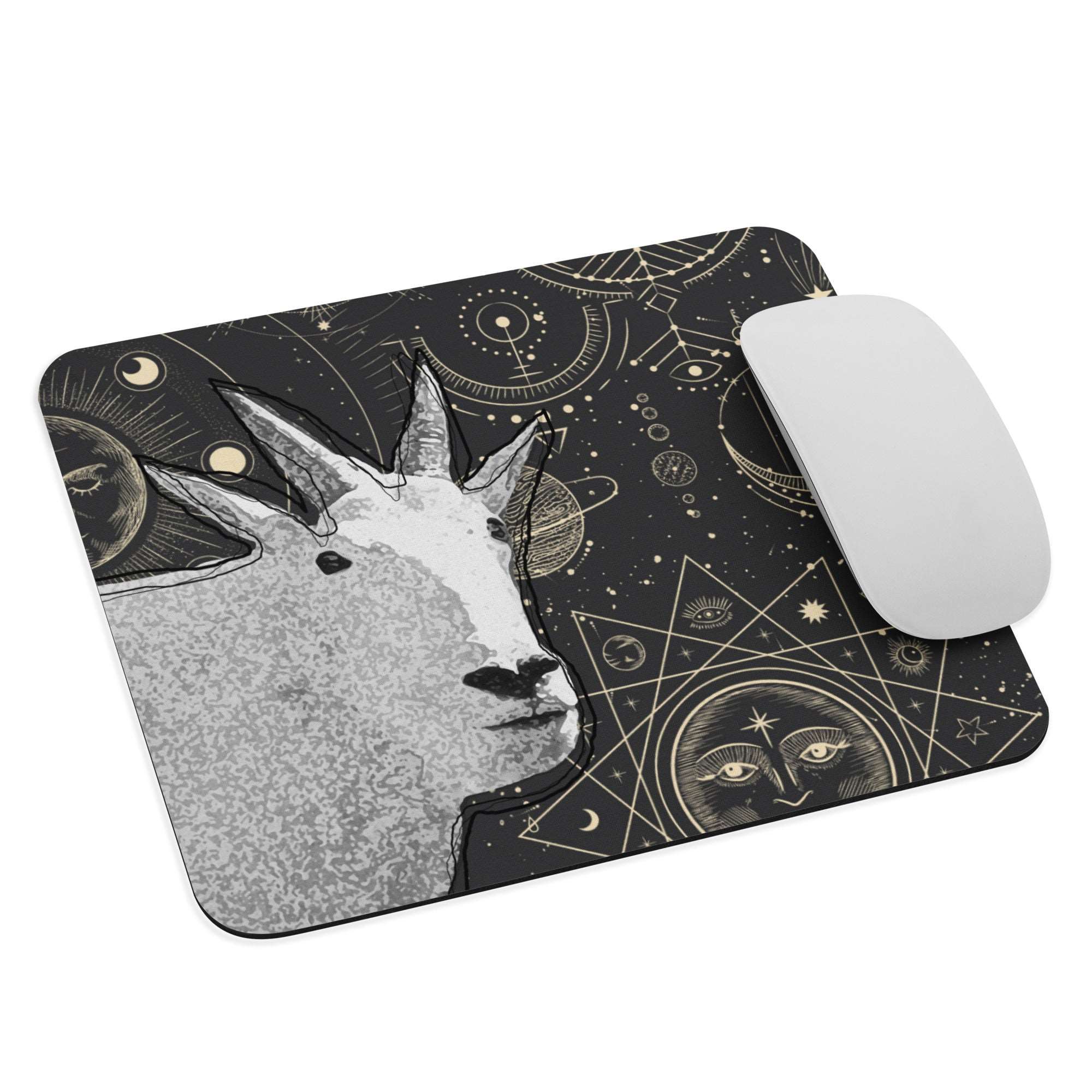 Mountain Goat Mouse Pad Astrology Rocky Mountain Goat Gift