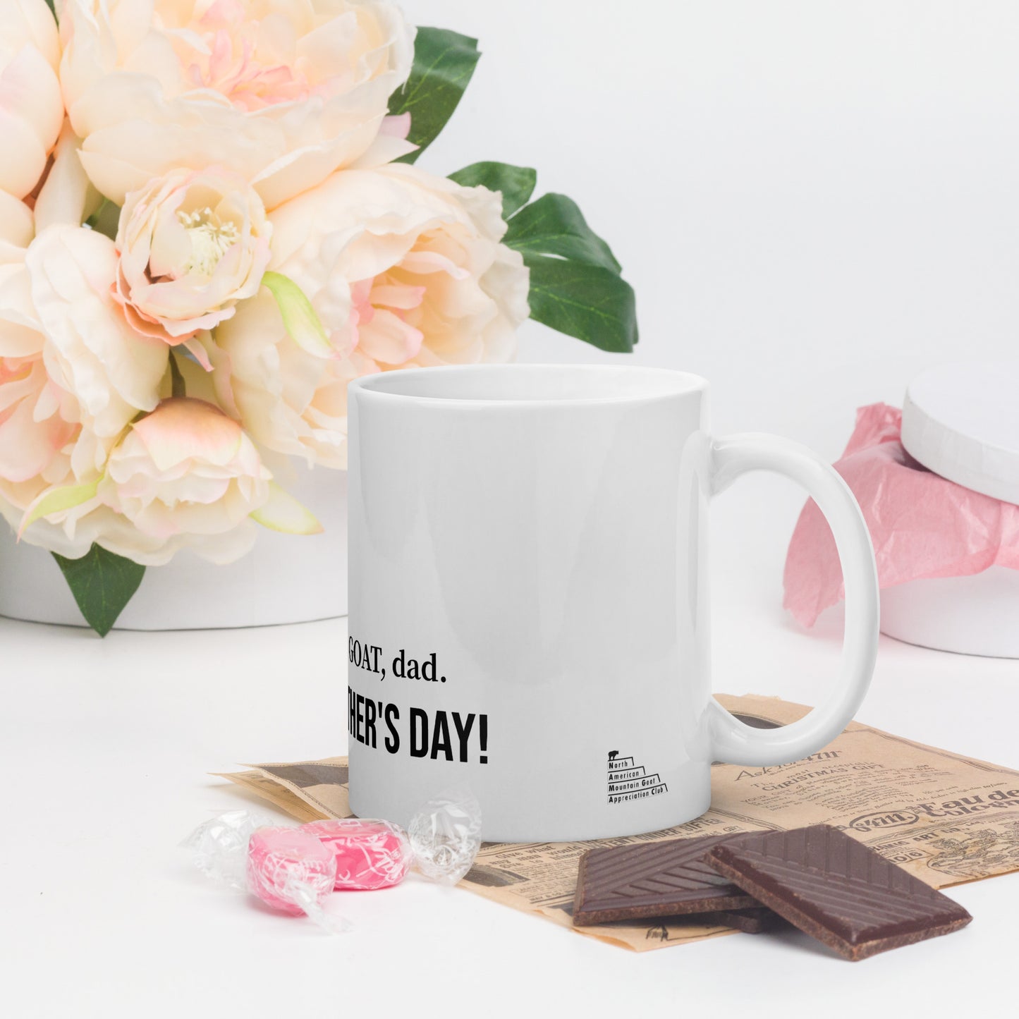 Funny Mountain Goat Father's Day Mug - You're the GOAT, dad!