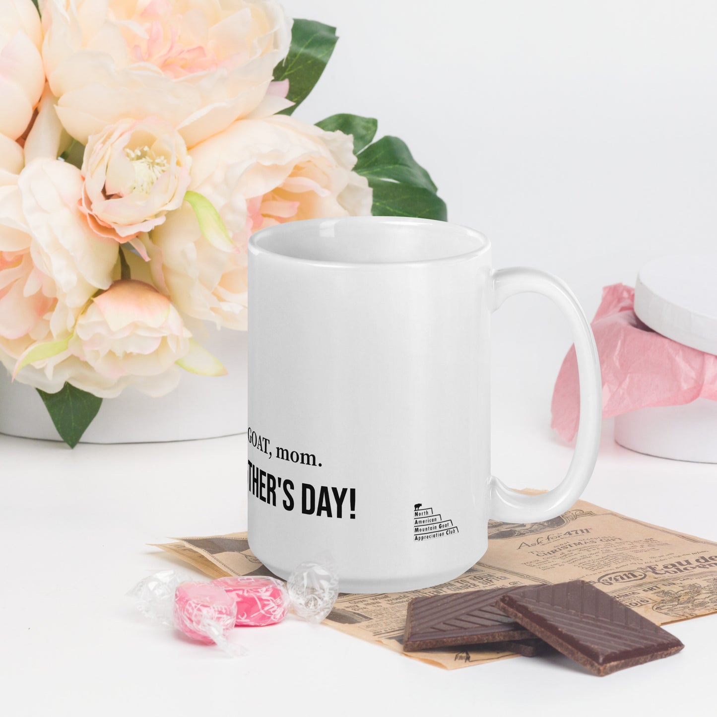 Funny Mountain Goat Mother's Day Mug - You're the GOAT, mom!